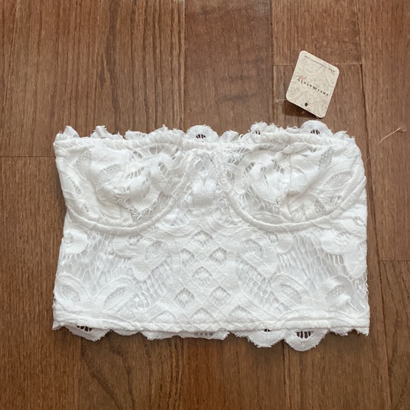 NWT Intimately Free people white Adella Corset Bra crop top - Picture 5 of 8